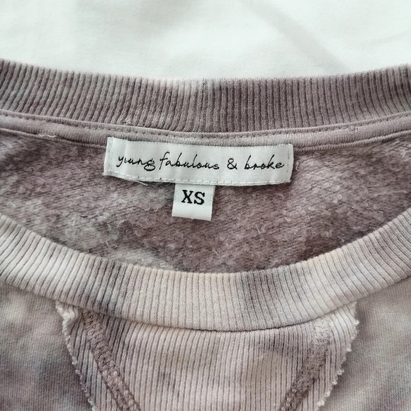 Young Fabulous & Broke Juliette Purple Tie Dye Sweater with Dolman Sleeves XS - Picture 9 of 16